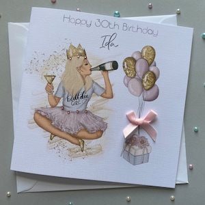 Gepersonaliseerde vrouwenverjaardagskaart voor haar handgemaakte dochter kleindochter nichtje Bestie 18e 21e 30e 25e 40e 50e 35e 45e elke leeftijd