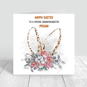 Cartão de Páscoa personalizado para meninas Cartão de Páscoa feliz feito à mão para neta/filha/irmã/sobrinha