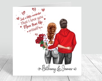 Personalised Happy Valentine's day Card Love Theme Couple Card Partner Boyfriend Girlfriend Fiancé Fiancée Husband Wife 353