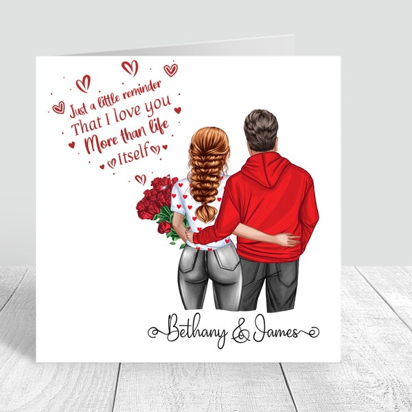 Personalised Happy Valentine's day Card Love Theme Couple Card Partner Boyfriend Girlfriend Fiancé Fiancée Husband Wife 353