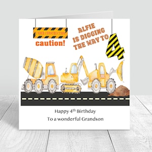 Carte d'anniversaire personnalisée pour garçons de 1 à 10 ans, petit-fils, neveu, fils, cousin, ami, construction faite à la main, 1er, 2e, 3e, 4e, 5e, 0040