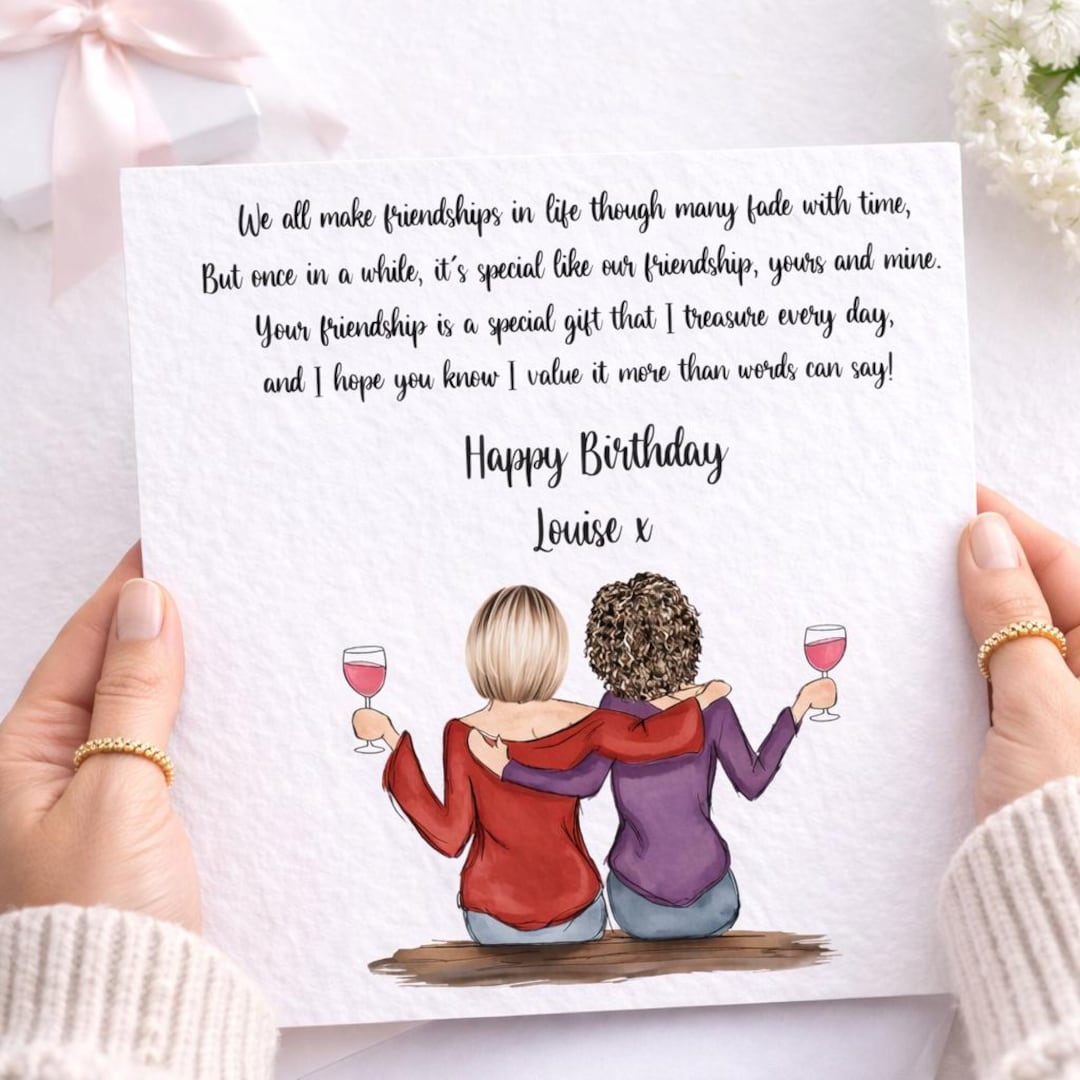 Personalised Best Friend Birthday Card, Friendship Birthday Card for ...