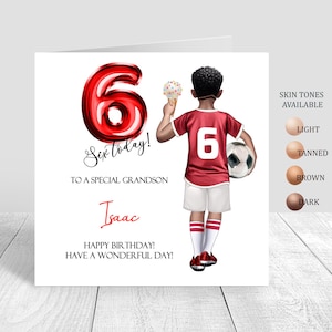 Personalised Boys Football Birthday Card, Happy Birthday Soccer Card, Greeting Card, football Kit Birthday Card, Son 5th 6th 8th 12th 1241