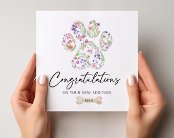 Personalised  New Puppy Card, New Addition, New Puppy Card, Personalised New Dog Card, Congratulations New Pet Card, New Dog Card, 1779