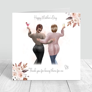 Tarjeta personalizada del Día de la Madre Feliz Mamá hecha a mano / Mamá / Con tarjeta de amor Regalo personalizado del Día de la Madre Tarjeta de madre / hija 379