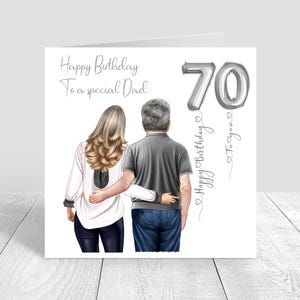 Personalised Mens Birthday Card Handmade Card, Dad & Daughter Birthday Card, Cards for Dad, Greetings Card Unique Card 50th 60th 70th 1656