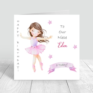 Carte d'anniversaire fille/soeur/cousine/amie/petite-fille faite main et personnalisée 3ème 4ème 5ème 6ème 8ème 10ème anniversaire