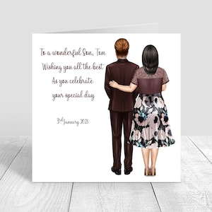 Carte de mariage à un fils merveilleux/Félicitations, carte personnalisée faite main, cadeaux de mariage pour fils, mère et fils, carte personnalisée