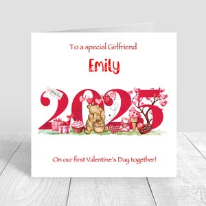 Cartão personalizado de feliz 1º dia dos namorados, cartão de primeiro dia dos namorados para namorada, presente para mulheres, homens, namorado, namorada, com amor 1473