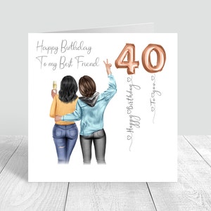 Personalisierte Frauen beste Freundin alles Gute zum Geburtstag handgemachte Karte für ihre Schwester Bestie Cousin 18.21.25.30.35.40.50.60.818
