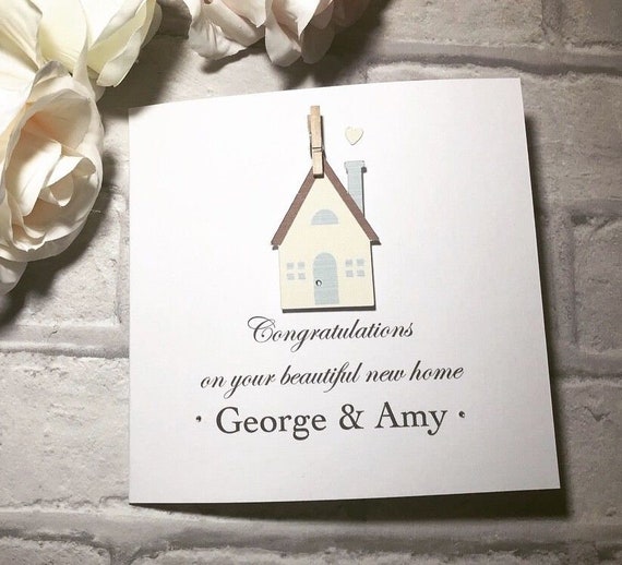Congratulations on your beautiful new home handmade personalised card first home 
