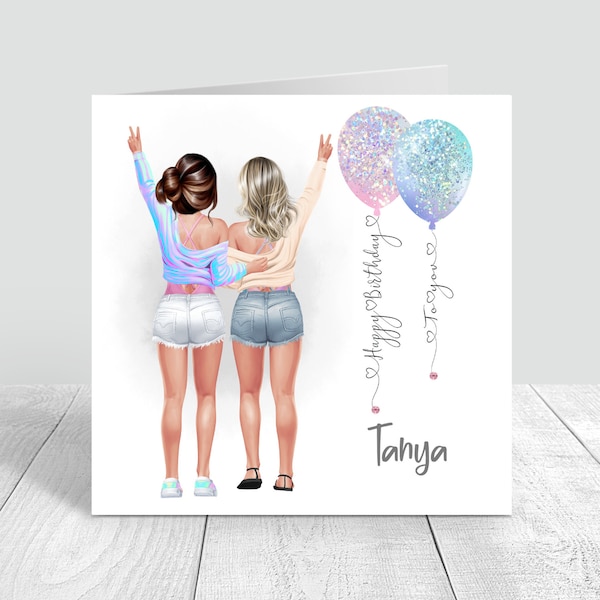 Custom Girls Birthday Card Handmade Card Best Friend Sister Cousin 14th 15th 16th 17th 18th 21st 25th 30th 35th 40th 50th 60th Personalised