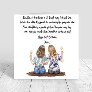 Women's Personalised Best Friend Happy Birthday Handmade Card for Friend| Bestie Special Friend 18th 21st 25th 30th 35th 40th 50th 60th 1731