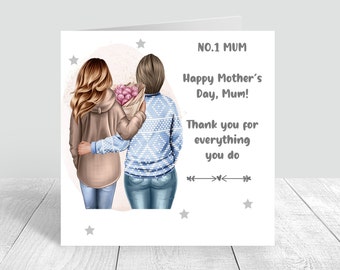 Happy Mother's Day Card Handmade & Personalised Mummy / Mom/ With love card Personalized Mothers day Gift Mother / Daughter card 325
