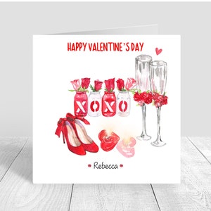 Feliz día de San Valentín Tarjeta hecha a mano Novia personalizada / Esposa Regalo de San Valentín para mujeres