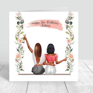 Cartão personalizado de feliz aniversário, melhor amigo, feito à mão, irmã/prima, 18, 21, 25, 30, 35 e 40, personalizado, 110