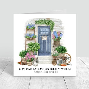 Gepersonaliseerde nieuwe huiskaart, gefeliciteerd, eerste huis, gelukkig nieuw huis, nieuwe huiseigenaren, wenskaart, nieuw huis, nieuwe herinneringen 1140