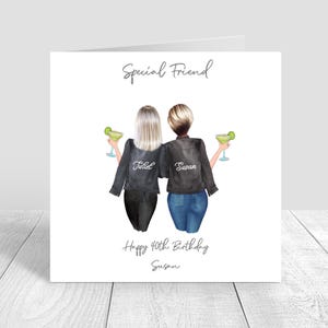 Melhor amigo Feliz aniversário cartão feito à mão irmã, melhor amiga, prima 18º 21º 25º 30º 35º 40º 50º 60º personalizado 1248