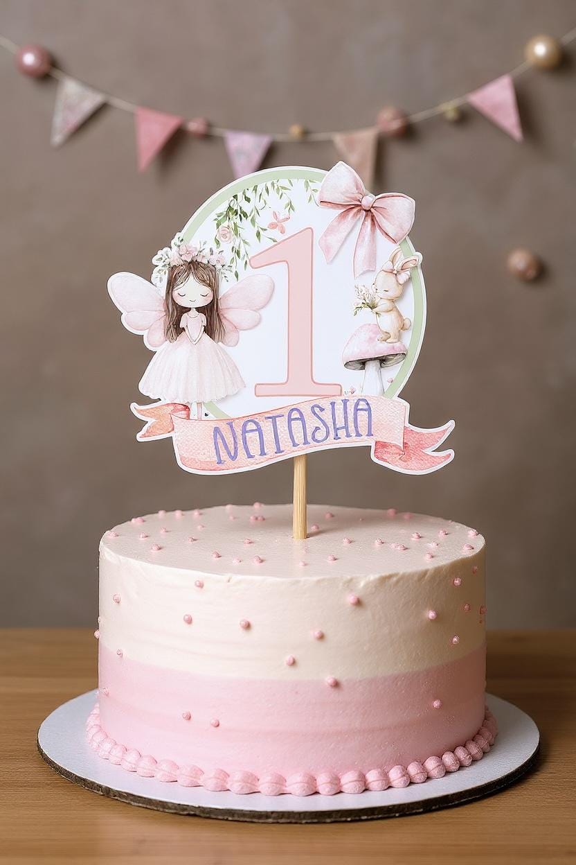 24 Edible Personalised Cupcake Toppers - Fondant, Pre-Cut For Birthdays & Parties 10 thumbnail image