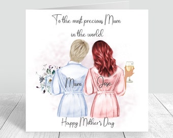 Happy Mother's Day Card Handgemaakte en gepersonaliseerde mama / moeder / met liefdeskaart Gepersonaliseerd Moederdagcadeau