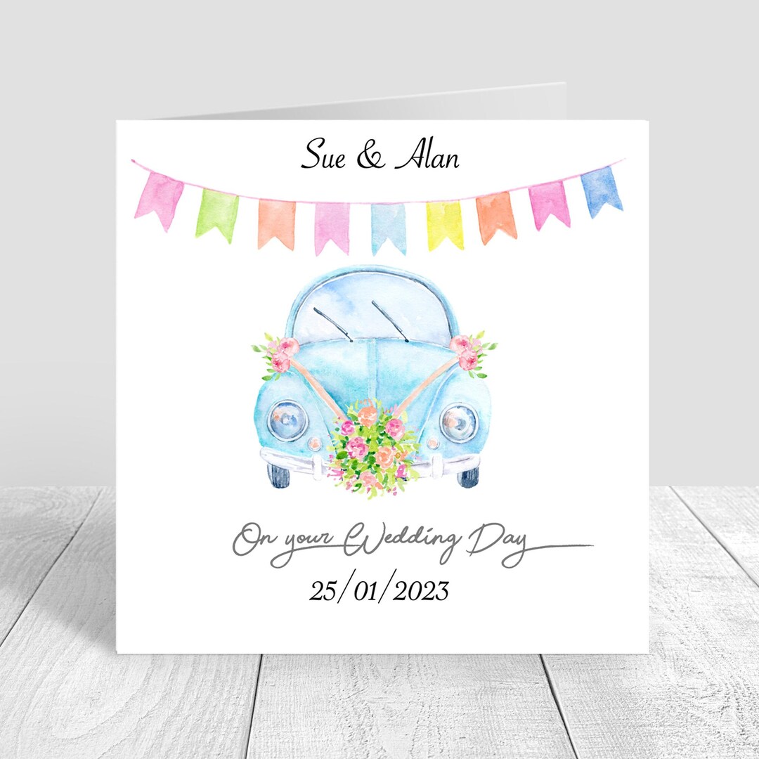 Wedding Day Card Handmade & Personalised | Congratulations | Bride and ...