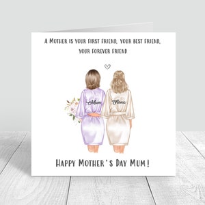 Tarjeta del Día de la Madre Feliz Mamá hecha a mano y personalizada / Mamá / Con tarjeta de amor
