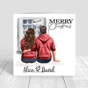 Personalised Merry Christmas Card Husband / Wife/ Partner /Girlfriend /Boyfriend / Couple Christmas Card Winter Handmade Christmas card 381