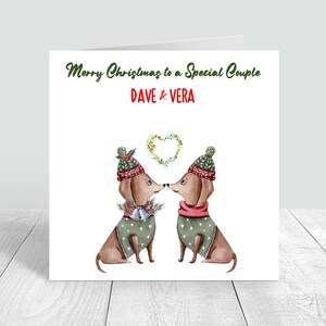Jolie carte de joyeux Noël à un couple spécial Carte de Noël faite main et personnalisée mari/femme petit ami/petite amie/partenaire