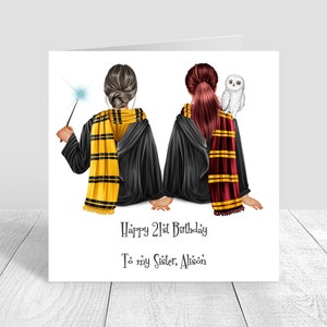 Carte d'anniversaire pour filles sorcier meilleure amie faite main/personnalisée soeur tante 18e 21e 25e 30e 40e 40e 50e petite-fille fille nièce 393