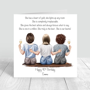 Personalisierte beste Freundin alles Gute zum Geburtstag handgemachte Karte Schwester / Cousin 18.21.25.30.35.40.50.60.Personalisierte 1209
