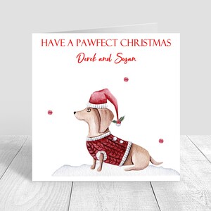 Jolie carte de joyeux Noël Noël Pawfect - carte de Noël faite main et personnalisée spéciale couple