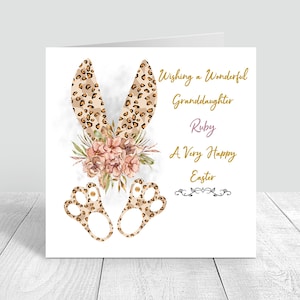 Cartão de Páscoa personalizado para meninos/meninas Cartão de Páscoa feliz feito à mão para neta/filho/neto/filha/sobrinho/sobrinha