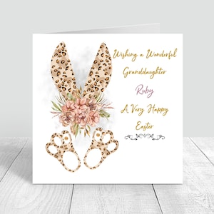 Personalised Boys / Girls Easter Card Handmade Happy Easter Card for Granddaughter/ Son/ Grandson/ Daughter/ Nephew/ Niece