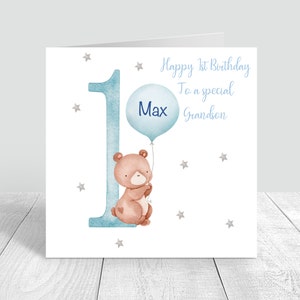 Carte d’anniversaire pour garçons 1er anniversaire faite à la main et personnalisée / Petit-fils/neveu/filleul/frère