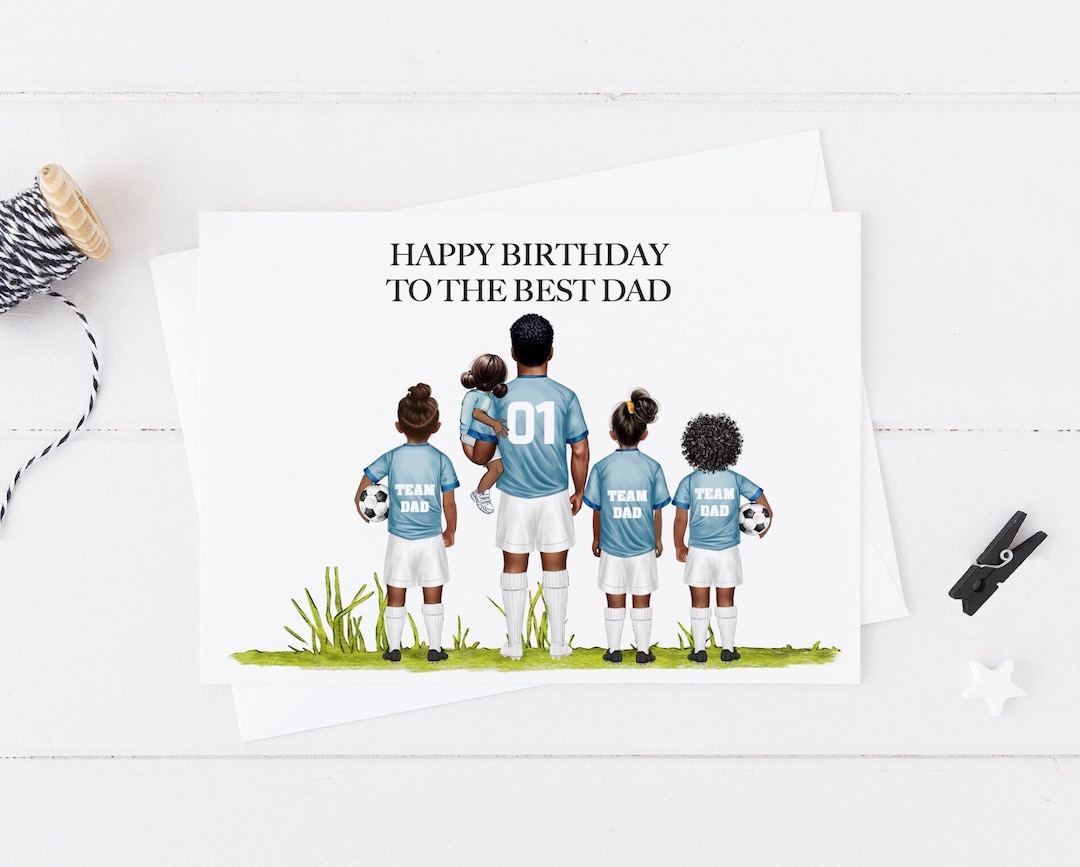 Biglietto Di Auguri Di Compleanno Per Papà Tema Calcio – Cartolina 127x178mm Con Busta Per Fan Di Ronaldo, Liverpool, City O United