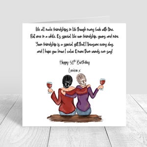 Women's Personalised Best Friend Happy Birthday Handmade Card for Friend| Bestie Special Friend 18th 21st 25th 30th 35th 40th 50th 60th 287