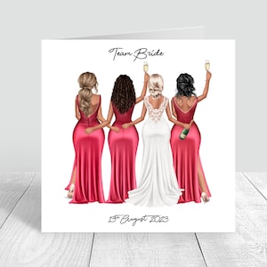 Biglietto personalizzato fatto a mano per il giorno del matrimonio della squadra della sposa per la migliore amica/sorella/cugina/migliore amica/capelli personalizzati/regali di nozze, tribù della sposa 708