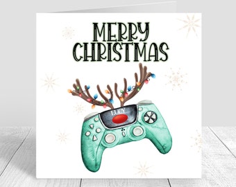 Personalised Gaming Christmas Card Game Controller Xmas Card Handmade for Boys/Girls Playstation Grandson, Son , Nephew, Niece, Uncle 314