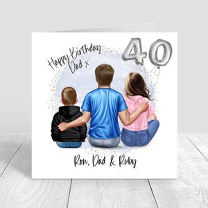Personalised Mens Birthday Card Handmade Card, Dad & Daughter Birthday Card, Cards for Dad, Greetings Card, Happy Birthday 30th 40th 1493