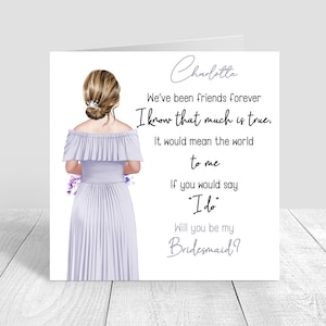 Personalised Will You Be My Bridesmaid ? Card, Handmade Bridesmaid Gifts, Bridal Party Personalised Gift Bridesmaid Proposal, Wedding 1515