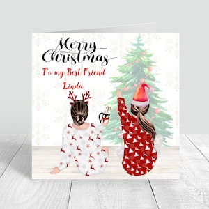 Frohe Weihnachten handgemachte Bestie Karte Weihnachten personalisierte Karte| Schwester| Mama| Beste Freundin