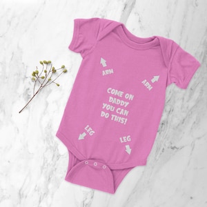 Funny Daddy you can do this Baby Vest bodysuit Humour Baby Vest new baby gift baby girl pink