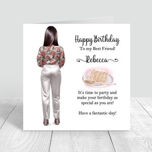 Women's Personalised Best Friend Happy Birthday Handmade Card for her Sister Bestie Cousin 18th 21st 25th 30th 35th 40th 50th 60th 741