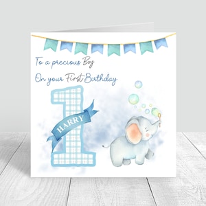 Carte de 1er anniversaire personnalisée pour garçons Carte de premier anniversaire faite main pour frère fils petit-fils neveu bébés carte de 1er anniversaire