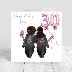 Women's Personalised Best Friend Happy Birthday Handmade Card Muslim Sister Bestie Cousin 18th 21st 25th 30th 35th 40th 50th 60th 1687