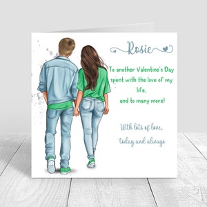 Biglietto personalizzato di buon San Valentino Carta di coppia d'amore Partner fidanzato fidanzata fidanzato fidanzato marito moglie amore della mia vita 781