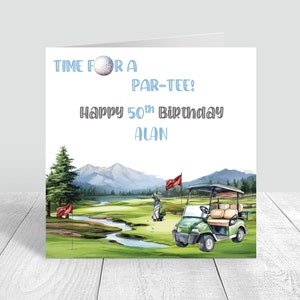 Personalisierte Herren Golf Geburtstagskarte handgemacht, Mann, Freund, Papa, Onkel, Bruder, Par-Tee Geburtstagskarte, 40. 50. 60. 70. 586
