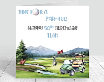 Personalised Mens Golf Birthday Card Handmade, Husband, Friend, Dad, Uncle, Brother , Par-tee Birthday Card, 40th 50th 60th 70th 586