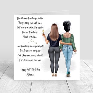 Women's Personalised Best Friend Happy Birthday Handmade Card for Friend| Bestie Special Friend 18th 21st 25th 30th 35th 40th 50th 60th 1449
