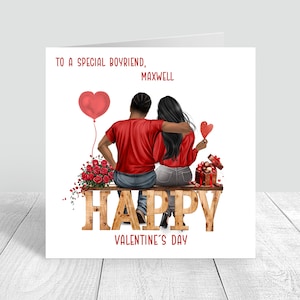 Tarjeta personalizada de feliz día de San Valentín con tema de amor, tarjeta de pareja, pareja, novio, novia, prometido, prometida, esposo, esposa 815
